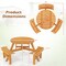 Fir Wood Round Picnic Table Set with 3 Benches and Umbrella Hole